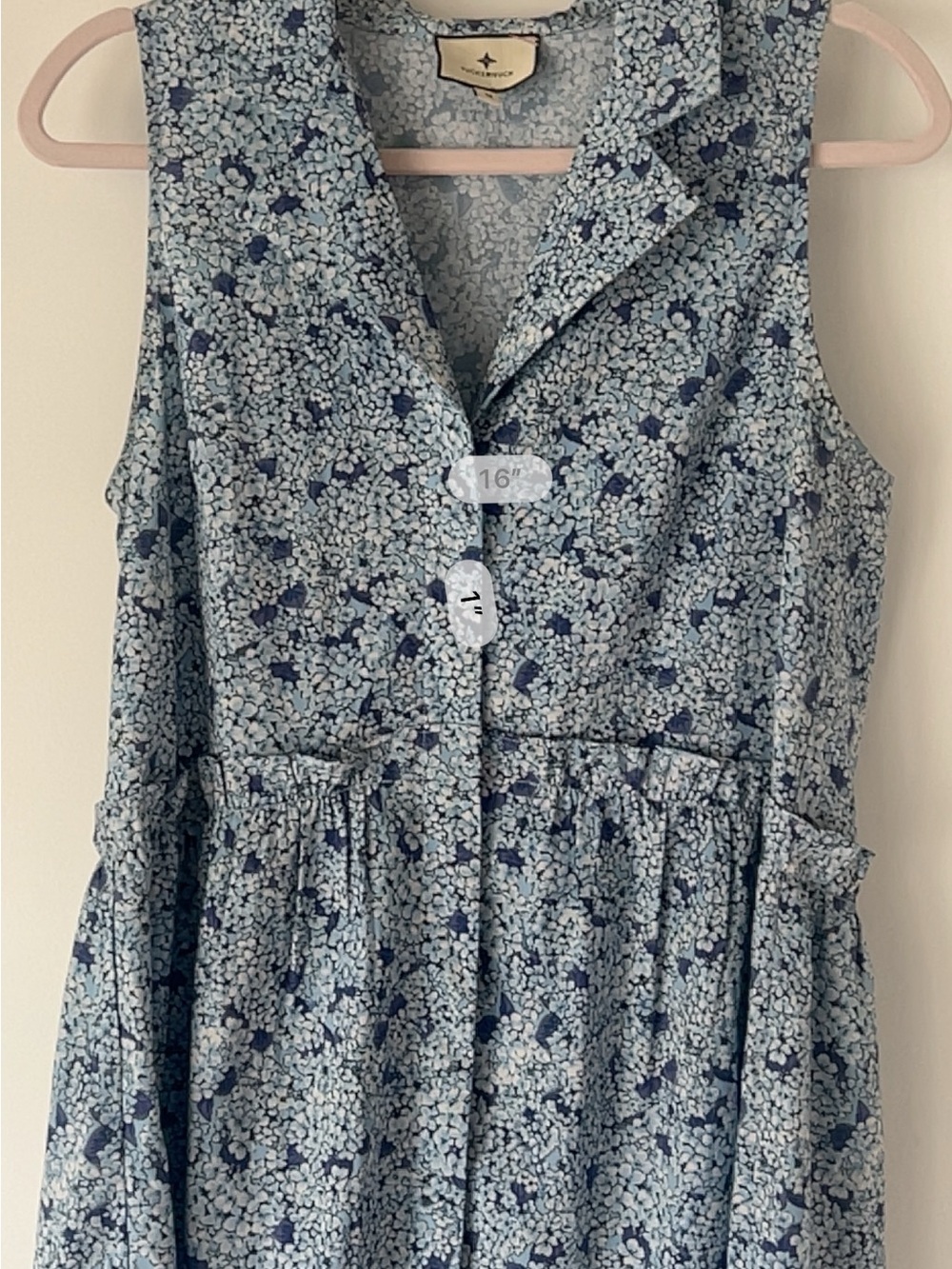 Tuckernuck Blue Hydrangea Royal Sleeveless Shirt Dress - Picture 5 of 13